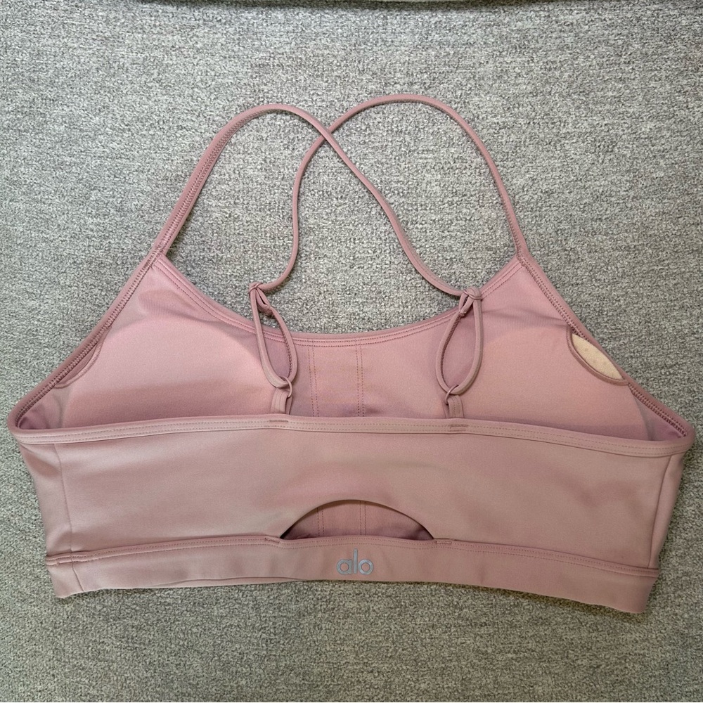 Alo Yoga Airlift Intrigue Bra Light Pink Size Large - Picture 3 of 7